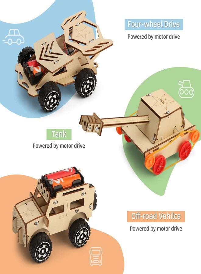 Yutin STEM Kits for Kids Age 8-10 10-12, 6 Set Wood Building Projects Crafts Science Model Car Kits for Kids Age 8-12, Wooden 3D Puzzles, STEM Toys for Boys 8 9 10 12 13 Year Old Birthday Gifts - Image 3